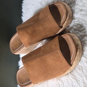 Circus by Sam Edelman Brown Suede Platform Mules Size 7